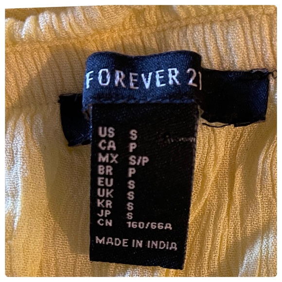 Forever 21 Yellow Crochet Viscose & Cotton Romper - Picture 2 of 3